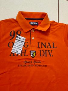 Orange Spunk Sports Polo T-Shirt