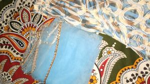 Ethnic Print Kurta Set with Dupatta size available