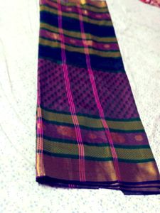 Elegant Silk Saree with Green Border