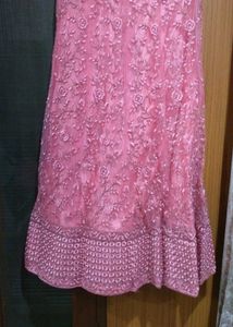 Pink Embroidered Dress Material