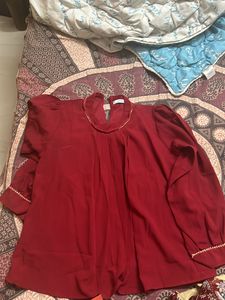 Maroon Office Wear Top