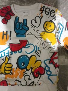 Graffiti Print Sweatshirt &amp; Jeans Set