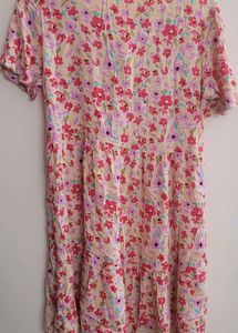 Floral Print Tiered Mini Dress