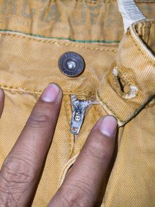 GARCIA Garment-Dyed Mustard Yellow Slim Trousers