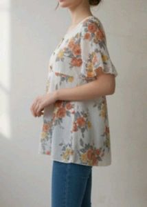 Floral Print Tunic Top