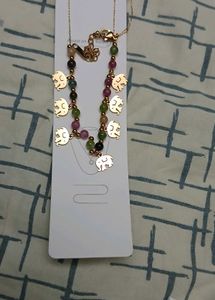 Elephant Charm Beaded Necklace