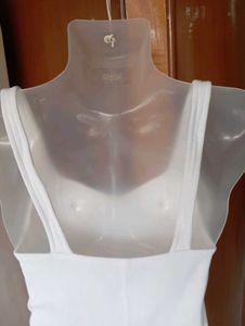 Ribbed White Bustier Tank Top