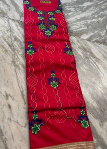 Vibrant Pink Embroidered Kurta Set with Dupatta