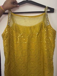 Yellow Embellished Kurta