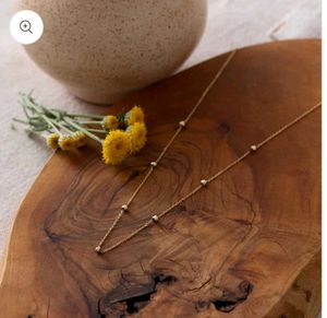 Delicate Beaded Gold Chain Necklace