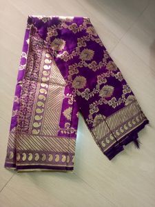 Purple 💜 Beautiful Soft Lichi Pattu Silk Saree