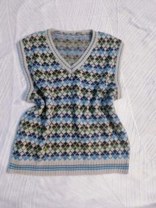 Argyle Knit Sweater Vest