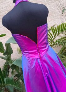 Stunning Iridescent Halter Neck Maxi Dress