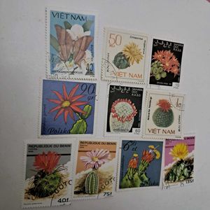 Collection of 10 Cactus Stamps