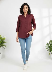 Maroon Button-Up shirt