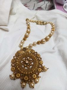 Pearl &amp; Gold Statement Necklace