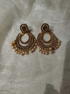Heavy Pearl Chandbali Earrings