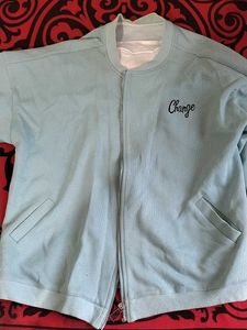 43.Light Blue "Change" Bomber Jacket