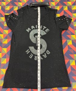 Sparkly Cold Shoulder Top