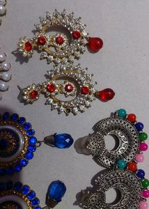 4 Earrings, And 2 Necklace