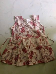 Floral Print Sleeveless Frock