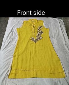 Yellow Embroidered Kurta