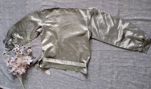 Elegant Satin Wrap Blouse