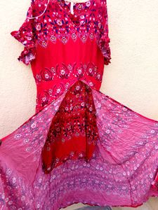 Vibrant Red Floral Maxi Dress