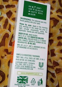 Simple Facewash And Eyecream