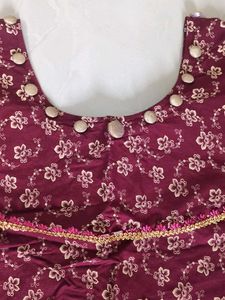 Maroon Floral Print Lehenga Choli Set