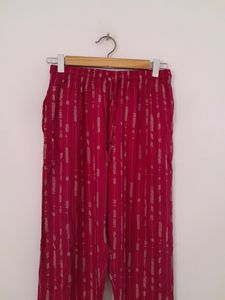 Dark Purple Printed Casual Bottom (Women's)