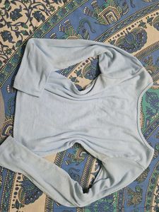 y2k Light Blue Long Sleeve Top