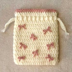 Crochet Drawstring Pouches - Set of 3