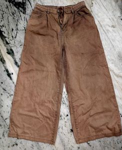 Brown Wide Leg Jeans