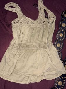 lace trim vintage cottagecore olive top