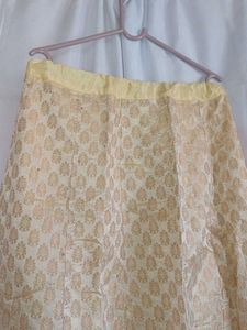 Elegant Cream Brocade Skirt