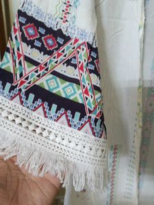Bohemian White Open Front Kimono
