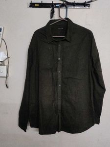 Men's Dark Green Button-Down Shirt