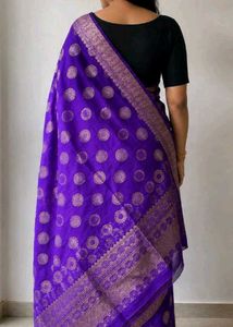 Vibrant Purple Silk Saree