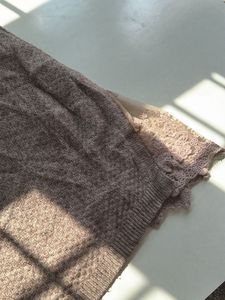Cozy Knit Sweater with Lace Detail