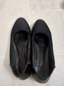 Classic Black Wedge Heels
