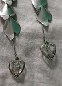 Unique Silver Leaf Drop Earrings