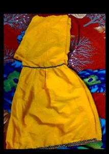 Yellow Kurta with Green Details