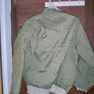 Stylish Olive Green Bomber Jacket