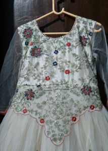 Embroidered Tulle Gown
