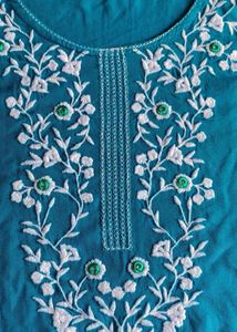 Blue Embroidered Kurta