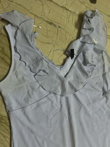 H&amp;M Ruffled Light Blue Mini Dress