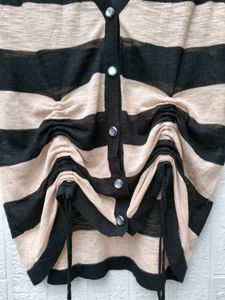 New with tag Striped Button-Down Knit Top