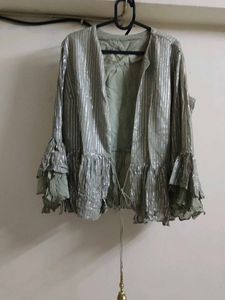 3-Layer Sharara Set with Jacket &amp; Dupatta