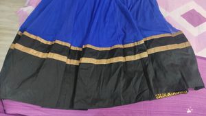 Blue Golden Anarkali Beautiful Gown